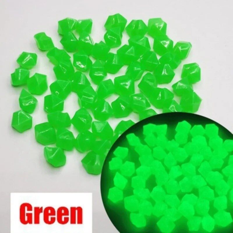 Cristaux naturels,cailloux lumineux dans l'obscurité,cailloux pour la maison,jardin,cour,chemin extérieur,pelouse,aquarium de décoration - Type 300pcs green