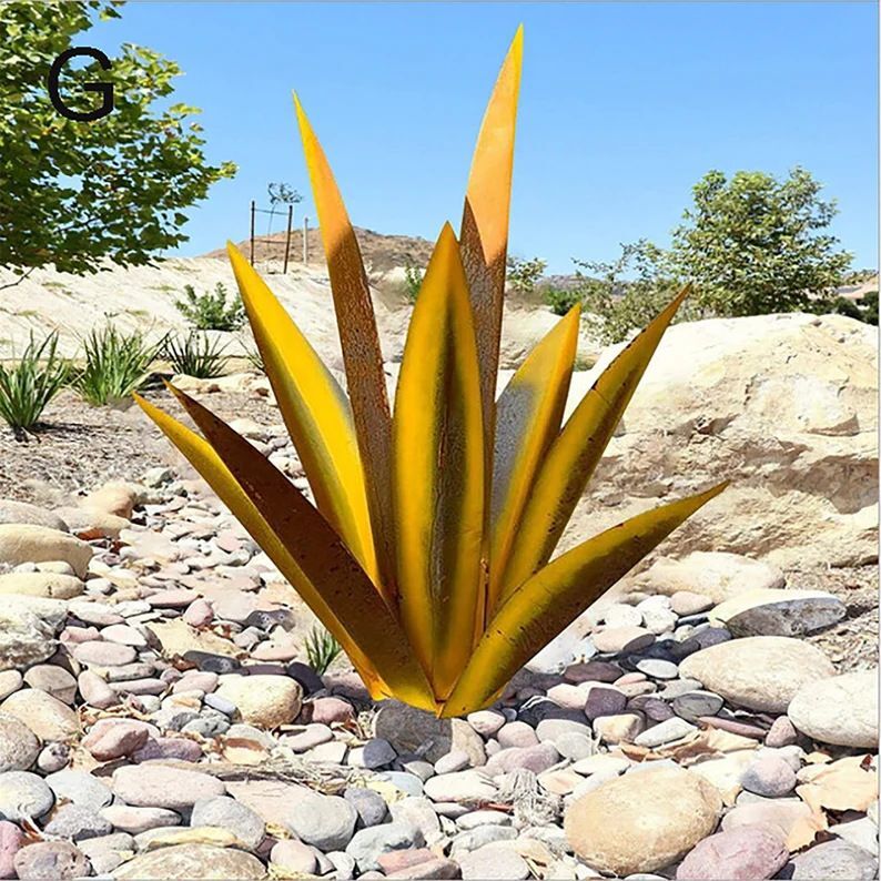 Nouvelle Sculpture Rustique De Tequila En Métal,À Faire Soi-Même,Agave,Plante,Jardin,Cour,Statue D'art,Ornements De Paysage,Fait À La Main,Décoration D'extérieur Pour La Maison - Type D-55cm