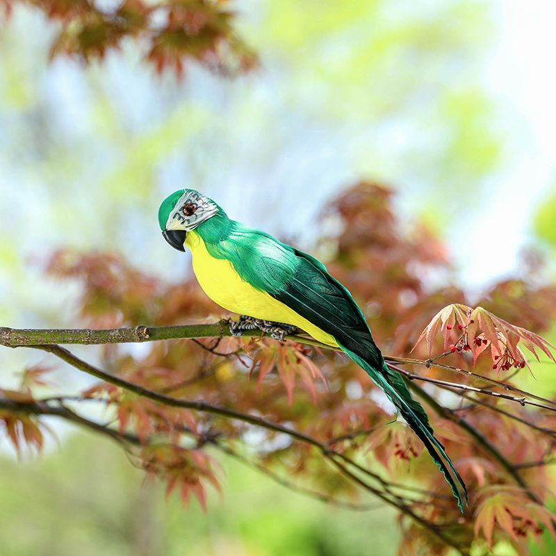 Figurine De Perroquet De Simulation,Arbre,Paysage,Extérieur,Nature,Plume,Ornement,Animal,Jardin,Oiseau,Accessoire,Décoration,Disposition De Cour - Type 25cm Green Parrot