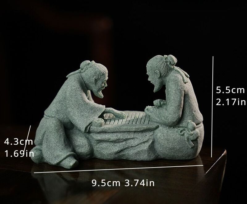 Statue L'inventaire En Grès Pour Micro Paysage,Pot De Fleur,Illustration De Décoration,Ornement De Maison,Accessoires De Jardin - Type Play Chess-S