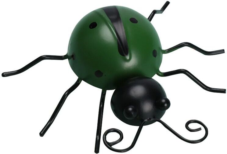 Gecko En Fer Pour Décoration Murale De Maison,Statue De Jardin,Sculptures De Colibri Et De Lézard,Simulation Réaliste En Métal,Ornements D'art Mural - Type Ladybugs Green