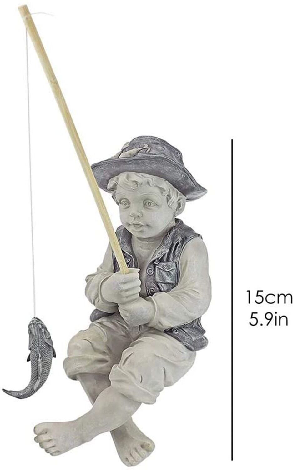 Statue De Jardin De Pêcheur En Résine,Ornements De Jardin,Sculpture De Pelouse Drôle,Décoration De Maison,Support De Livraison - Type Rose