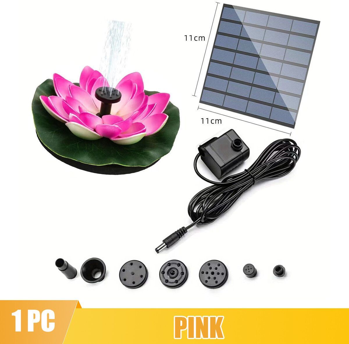Fontaine flottante rotative solaire pour jardin extérieur,bain d'oiseaux,décoration d'étang,décoration de jardin étanche - Type Pink #B