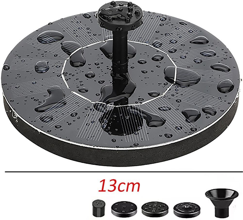 Fontaine De Bain D'oiseaux Solaire,Pompe De Fontaine D'aquarium Précieuse,5 Buses,62 - Type 13cm #A