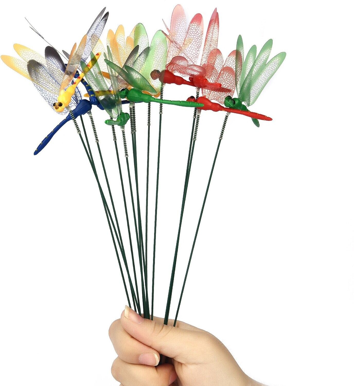 Libellule 3D colorée pour jardin,jardinière de jardin,fleur de libellule Gand,décoration extérieure,pots de fleurs,décoration,10 pièces,15 pièces - Type Mixed Color-15pcs #A