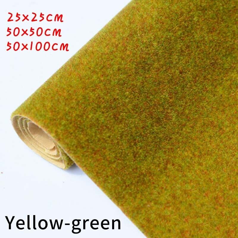 Tapis De Gazon Artificiel Fin De Paysage,Papier Non Adhésif Pour Modèle De Train,Faux Gazon,Décoration De Maison,Accessoires De Jardin - Type Fangcaopi01ts-Huangl #A