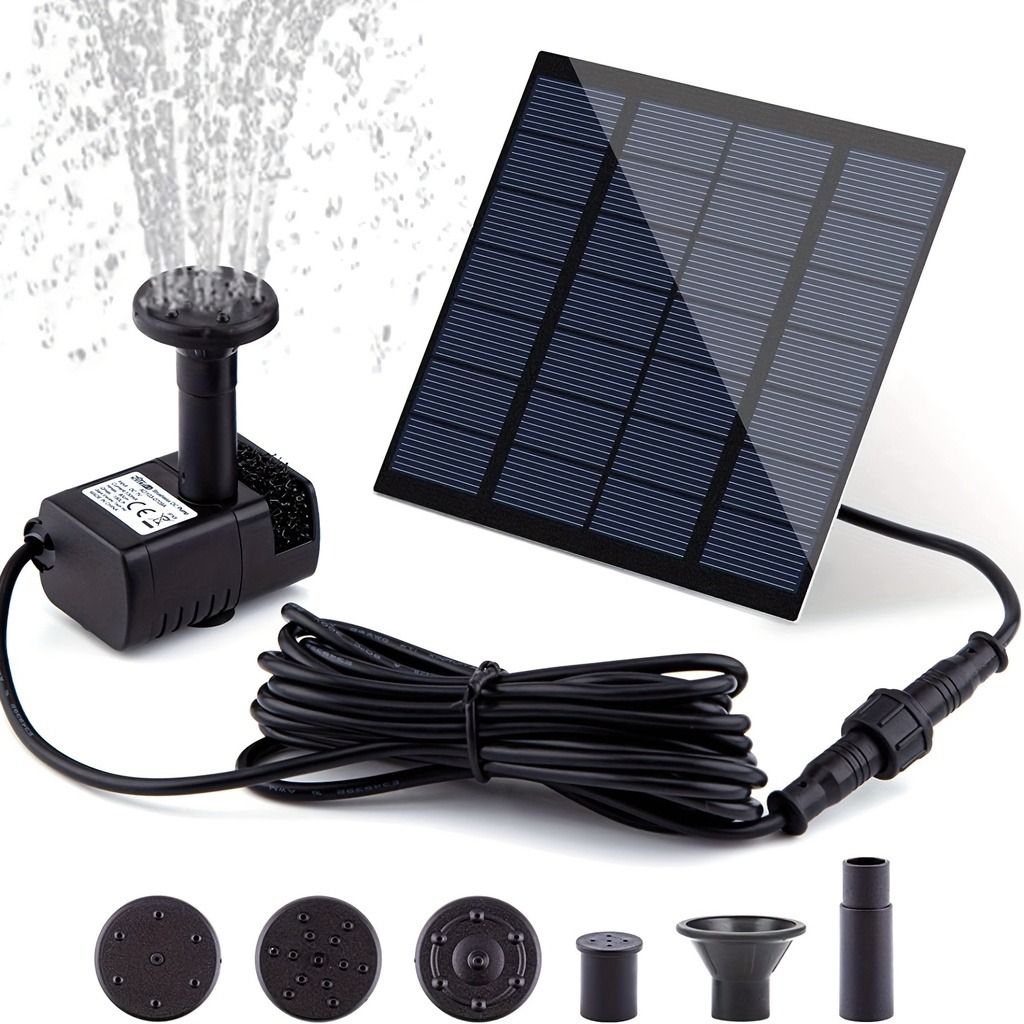 Kit de pompe de fontaine solaire avec panneau solaire,pompe à eau solaire,câble de 3m de long,bain d'oiseaux,sécuritaires extérieur,jardin,poisson précieux
