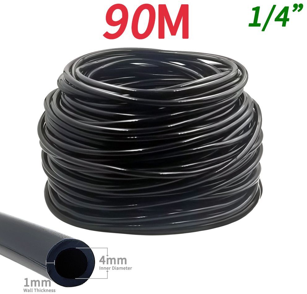 OASIS-Micro tuyau d'arrosage de jardin en PVC,tube d'irrigation goutte à goutte,arroseur,100 en effet,pelouse,balcon,serre,5-1/4 m,4mm,7mm - Type 90M (295.28ft)-1/4