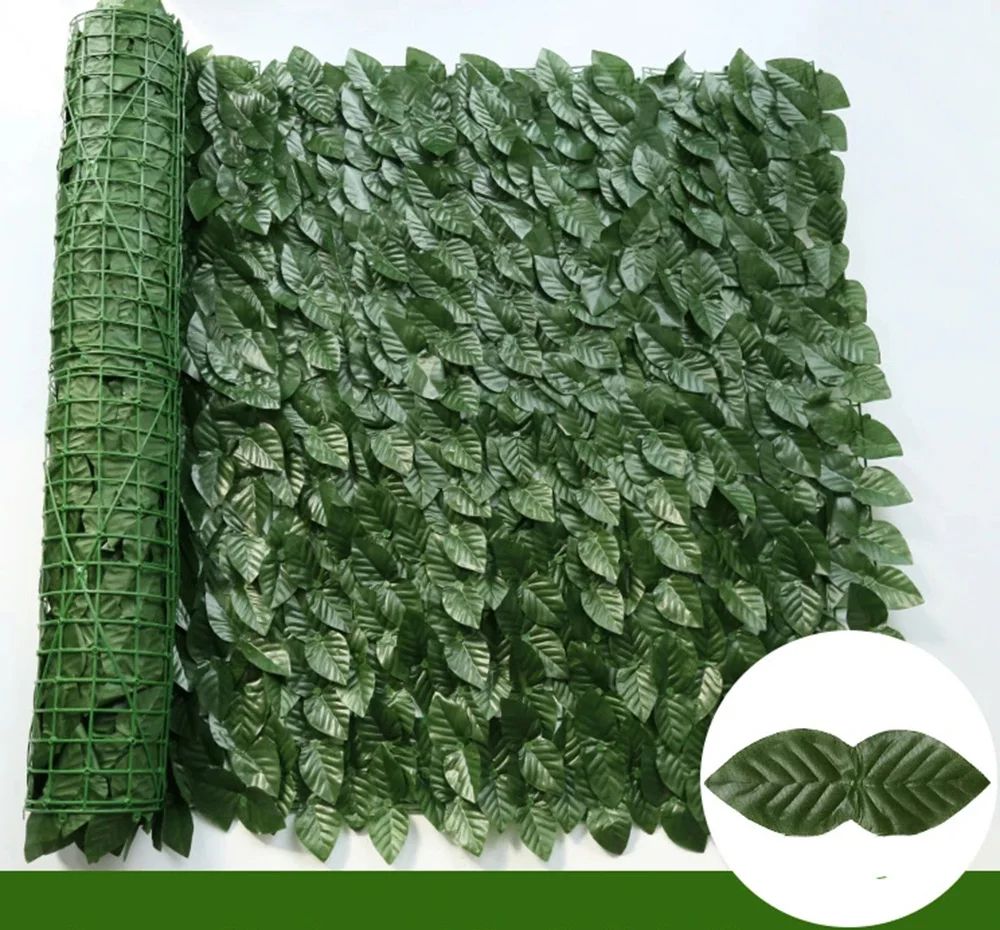 Panneaux De Clôture À Feuilles Vertes,Haie De Lierre Artificielle,Faux Écran De Clôture De Confidentialité Pour La Maison,Jardin Extérieur,Décoration De Balcon,1x3m - Type Dark Green Dill-50x300 #A