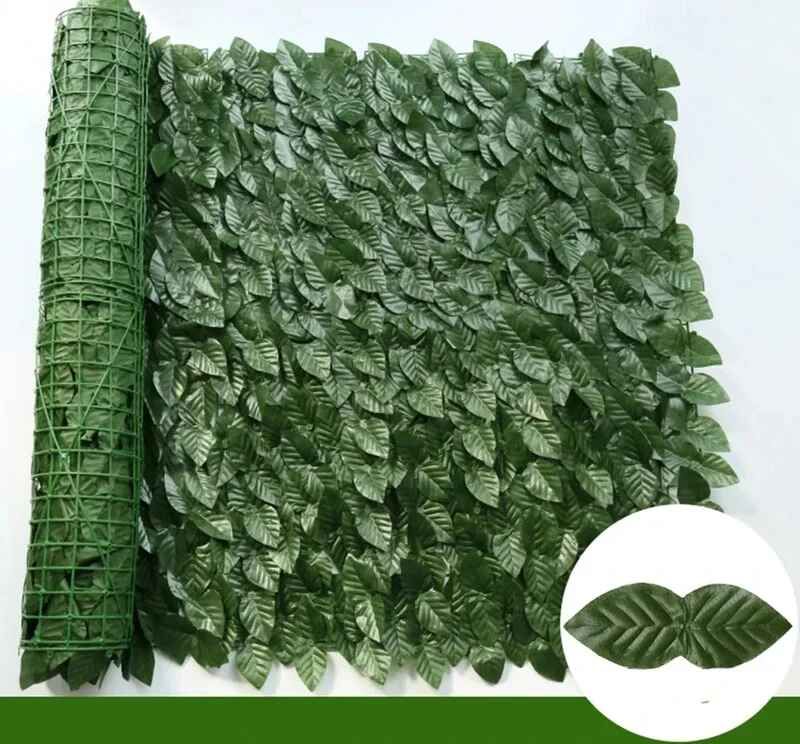 Panneaux De Clôture À Feuilles Vertes,Haie De Lierre Artificielle,Faux Écran De Clôture De Confidentialité Pour La Maison,Jardin Extérieur,Décoration De Balcon,1x3m - Type Dark Green Dill-50x300 #B