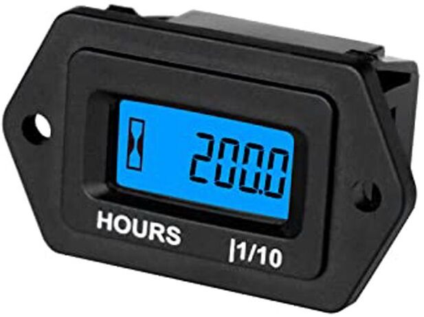 Compteur horaire LCD numérique DC 9V 65V,pour tondeuse à gazon ZeroTurn,générateur de tracteur,voiture de club,voiturette de golf,hors-bord marin A - Type Black