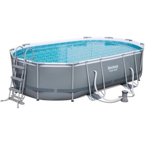 BESTWAY Kit Piscine ovale tubulaire L4.88 x l3.05 x H1.07m - Publicité