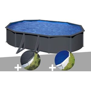 Gre Kit piscine acier gris anthracite Gré vLouko ovale 5,27 x 3,27 x 1,22 m + Bâche d'hivernage + Bâche à bulles - Publicité Gre Kit piscine acier gris anthracite Gré vLouko ovale 5,27 x 3,27 x 1,22 m + Bâche d'hivernage + Bâche à bulles - Publicité