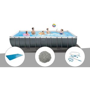 Kit piscine tubulaire Intex Ultra XTR Frame rectangulaire 7,32 x 3,66 x 1,32 m + Bâche à bulles + 20 kg de zéolite + Kit d'entretien - Publicité Kit piscine tubulaire Intex Ultra XTR Frame rectangulaire 7,32 x 3,66 x 1,32 m + Bâche à bulles + 20 kg de zéolite + Kit d'entretien - Publicité