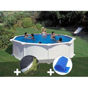 Gre Kit piscine acier blanc Gré Atlantis ronde 4,80 x 1,32 m + Bâche hiver + Bâche à bulles - Publicité Gre Kit piscine acier blanc Gré Atlantis ronde 4,80 x 1,32 m + Bâche hiver + Bâche à bulles - Publicité