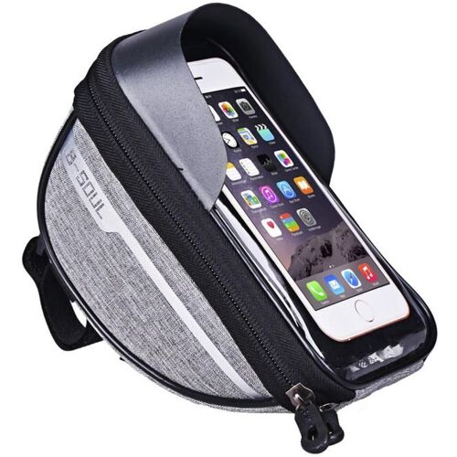 Gris - Sac De Téléphone Portable, Guidon, Tube De Tête De Vélo B-Soul, Étui De Téléphone Portable, Support D'écran, Sacs De Montage De Téléphone, Étui Pour Téléphone 6.5in