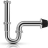 Siphon universel en acier inoxydable - Siphon de lavabo - Siphon anti-odeurs - Tube plus 1 1/4"" x 32 mm - Bonde de vidange sur mesure - Siphon de tuyau, siphon de lavabo