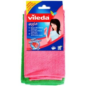 Lot VILEDA de 2 Chiffons microfibres multiusage colorés