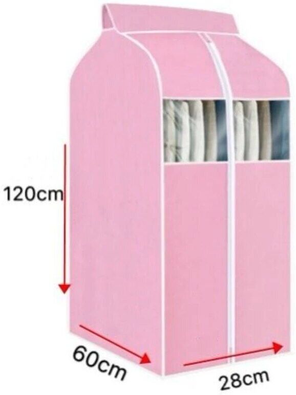 Sac De Rangement Pour Vêtements De Grande Capacité,Sac De Rangement Pour Vêtements De Type Suspendu,Housse Anti-Poussière Pour Vêtements,Manteau Épais Non Tissé,Étui De Prot - Type Pink-28x60x120cm