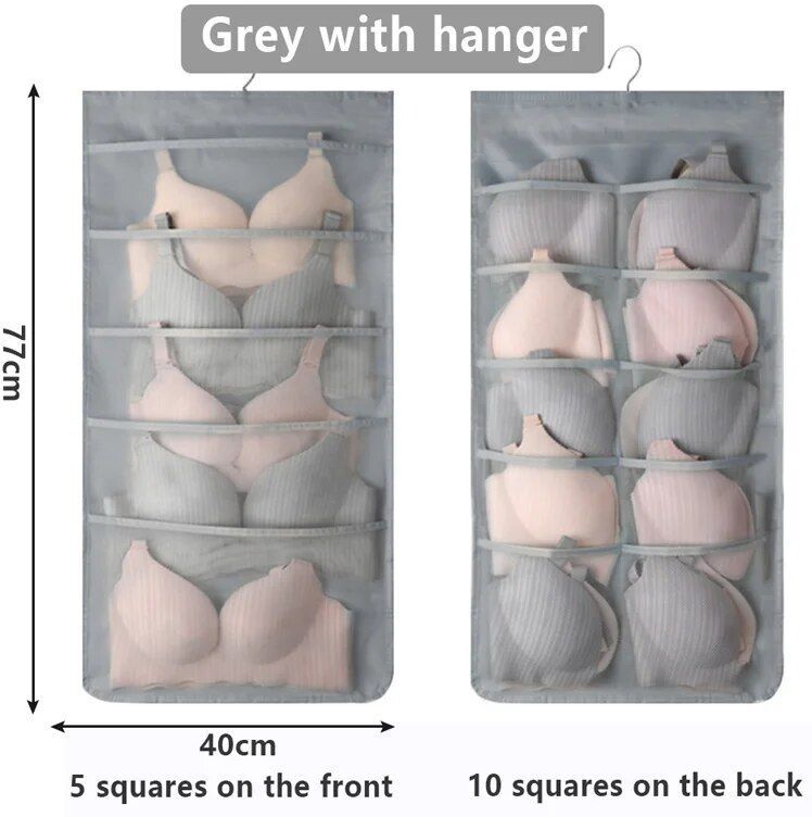 Sac De Rangement Pour Sous-Vêtements,Double Face,Pliable,Pour Soutien-Gorge Everther,Cintre Pour Vêtements,Garde-Robe Et Cisco #H