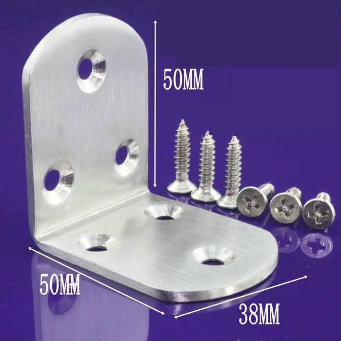 Supports D'angle En Forme De L,En Acier Inoxydable,Épaisseur De Réparation De Meubles,Code D'angle,Support D'arbre Perforé,10 Pièces - Type A