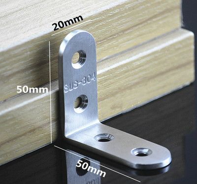 Support D'angle En Acier Inoxydable En Forme De L,20 Pièces,Épaisseur,Réparation De Meubles,Code D'angle,Support D'arbre Perforé - Type J 304stainless Steel
