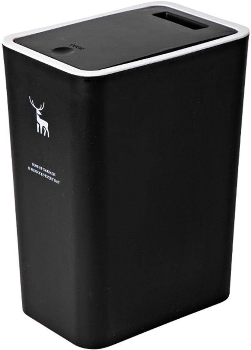 Poubelle à Pression de Grande Capacité,mir à Poubelles,Accessoire de Toilette,Classification Rectangulaire, - Type BLACK-15L