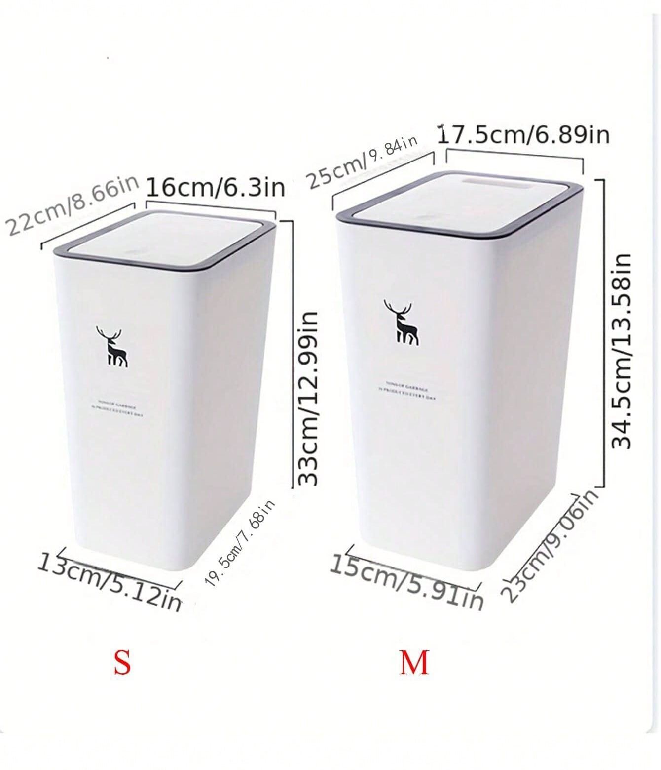 Poubelle à Pression de Grande Capacité,mir à Poubelles,Accessoire de Toilette,Classification Rectangulaire, - Type WHITE-15L