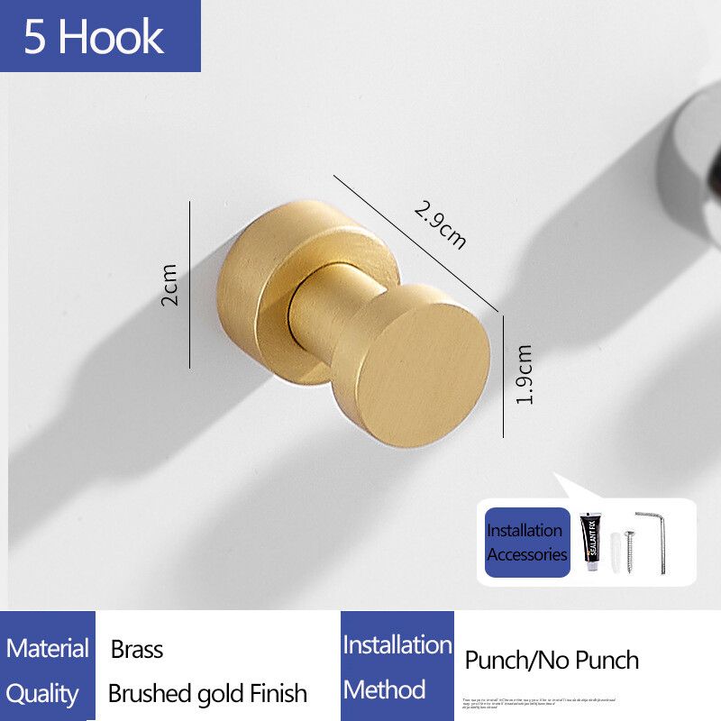 Crochets En Laiton Antirouille Pour Vêtements,Cintre Domestique,Serviette,Manteau,Clé,Accessoires Hot1,Petite Décoration - Type 5 Hook(A)