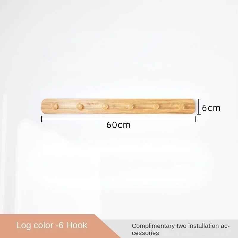 Cintre Mural En Bois T1 Avec 8 Crochets,Accessoire Pour La Maison - Type A 6 Hook