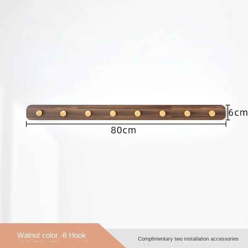 Cintre Mural En Bois T1 Avec 8 Crochets,Accessoire Pour La Maison - Type C 8 Hook