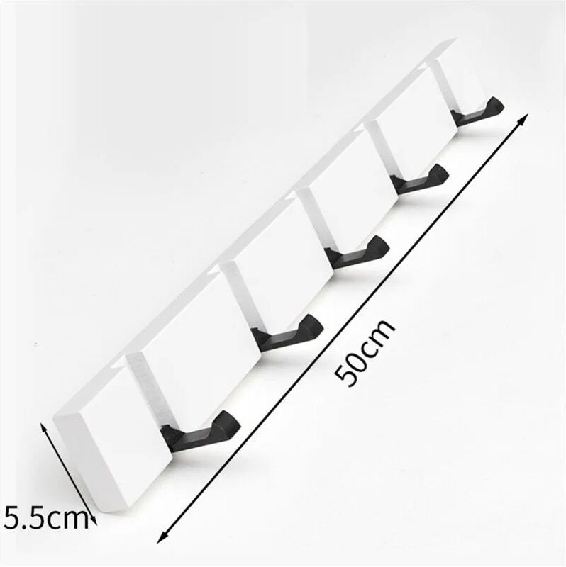 Crochets Muraux Pliables En Bambou,Étagère À Vêtements Ménagers,Patère À Serviettes,Cintres De Porte,Hot1 - Type White-4 Hooks