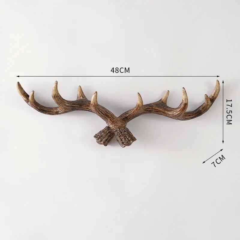 Cintre Mural Décoratif Rétro Américain En Bois De Cerf,Manteau T1,Vêtements,Serviettes,Rangement Prédire,Meubles D'entrée Créatifs,Décoration De Hall - Type L-Dark Colour