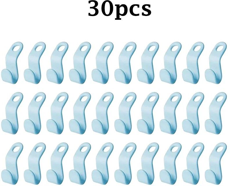Cintre Multifonction En Plastique Pour Garde-Robe,Crochet Pour Manteau,Garde-Robe,Empiler,Gain De Place,Chambre À Coucher,Rangement,Évaluation,T1 - Type 30pcs #C