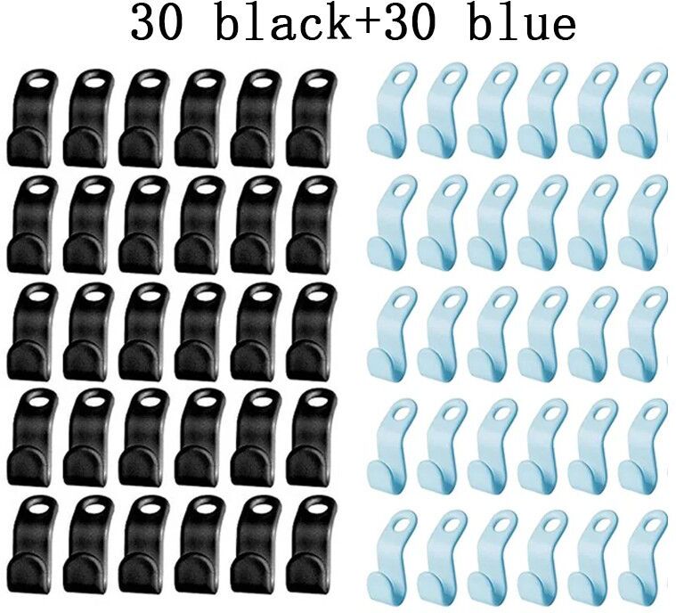 Cintre Multifonction En Plastique Pour Garde-Robe,Crochet Pour Manteau,Garde-Robe,Empiler,Gain De Place,Chambre À Coucher,Rangement,Évaluation,T1 - Type 60pcs #I
