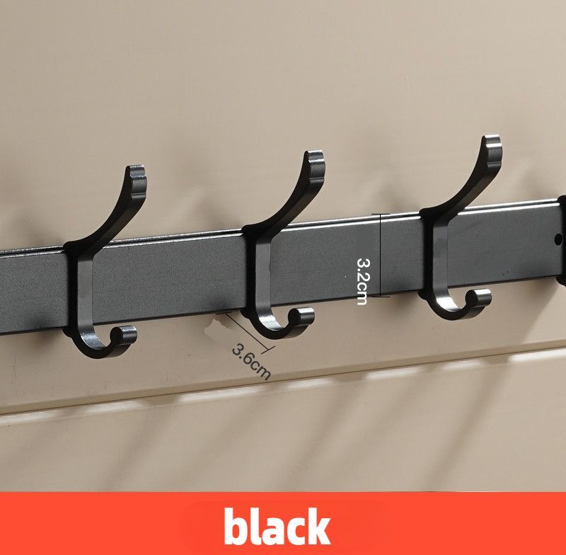 Cintre Mural Sans Poinçon Pour Vêtements,Crochet Derrière La Porte,Cintre Sans Perceuse,Accessoires De Rangement Pour Chambre À Coucher - Type Black-5 Hook