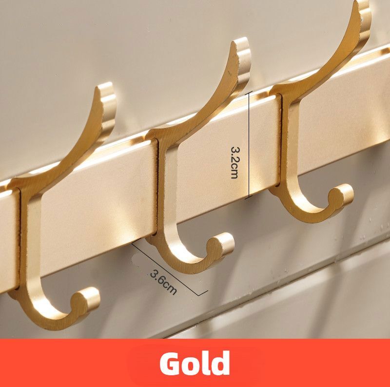Cintre Mural Sans Poinçon Pour Vêtements,Crochet Derrière La Porte,Cintre Sans Perceuse,Accessoires De Rangement Pour Chambre À Coucher - Type Gold-8 Hook