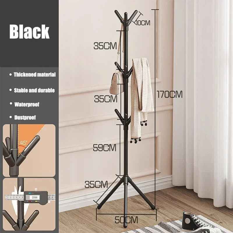 Étagère À Vêtements De Séchage En Forme D'arbre Sur Pied T1,Porte-Manteaux,Étagère À Chapeaux Simple,Facile À Installer,Bureau,Chambre À Coucher,Ménage - Type Black