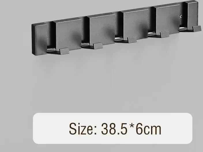 Étagère En Acier Pliable Derrière La Porte,Crochets,Manteau,Vêtements,Cintre Mural,Étagères,Serviette,Evaluhofurniture,Rangement Des Clés,T1 - Type Black-5 Hook