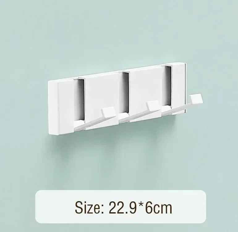 Étagère En Acier Pliable Derrière La Porte,Crochets,Manteau,Vêtements,Cintre Mural,Étagères,Serviette,Evaluhofurniture,Rangement Des Clés,T1 - Type White-3 Hook