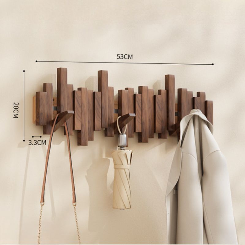 Présentoir Mural De Piano En Bois Multifonctionnel Au-Dessus De La Porte,Conflicprédire,Crochet Pour Vêtements,Manteau T1,Cintre Pour Chapeau Et Écharpe - Type A 8 Hooks #A