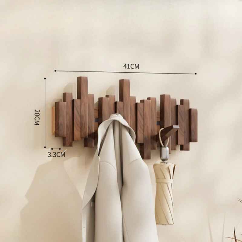 Présentoir Mural De Piano En Bois Multifonctionnel Au-Dessus De La Porte,Conflicprédire,Crochet Pour Vêtements,Manteau T1,Cintre Pour Chapeau Et Écharpe - Type A 6 Hooks #E