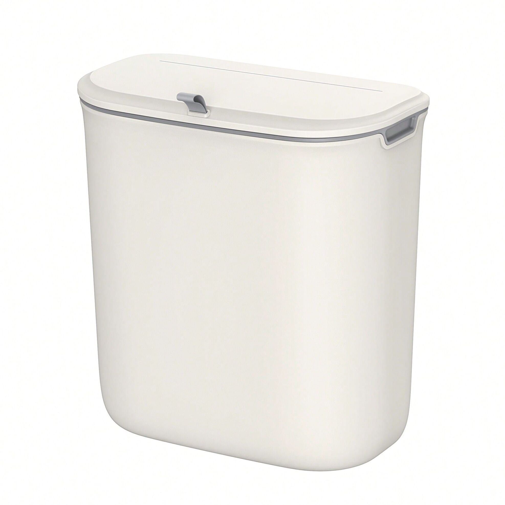 Songmics Poubelle de cuisine Suspendue, 9L, Petite Poubelle Compost, avec couvercle, Déchets Alimentaires, Poubelle Murale, Blanc