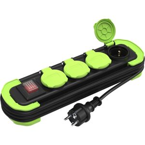 Multiprise 4 Prises Ip44 Prise Multiple Avec Interrupteur, Multiprise Exterieur Etanche, Prises À Contact De Protection Avec Couvercles Et Câble Enroulable 3M 16A/250V H05Rr-F3G1 Noir/Vert - Publicité Multiprise 4 Prises Ip44 Prise Multiple Avec Interrupteur, Multiprise Exterieur Etanche, Prises À Contact De Protection Avec Couvercles Et Câble Enroulable 3M 16A/250V H05Rr-F3G1 Noir/Vert - Publicité