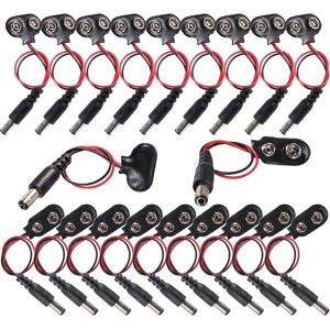20Pcs 9V Pile Connecteur, Connecteur de Batterie 9V Clip de Batterie avec Prise Mâle DC 5.5mmx2.1mm(T Type et I Type) - Publicité 20Pcs 9V Pile Connecteur, Connecteur de Batterie 9V Clip de Batterie avec Prise Mâle DC 5.5mmx2.1mm(T Type et I Type) - Publicité