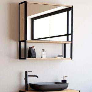 IDMarket Meuble De Rangement Suspendu Avec Miroir Pour Salle De Bain Detroit Design Industriel - Publicité IDMarket Meuble De Rangement Suspendu Avec Miroir Pour Salle De Bain Detroit Design Industriel - Publicité