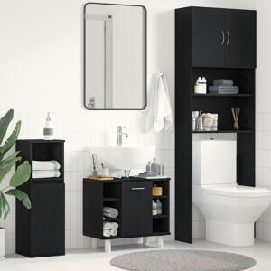 Meuble de salle de bain vidaXL Noir Chêne 60x32x54 cm Bois d'ingénierie - Publicité Meuble de salle de bain vidaXL Noir Chêne 60x32x54 cm Bois d'ingénierie - Publicité