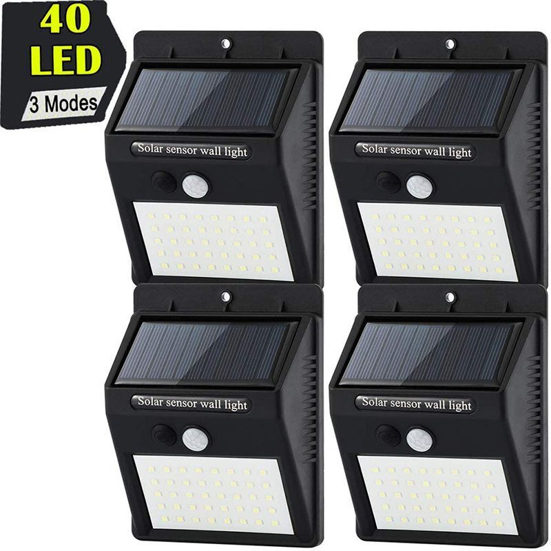 Lot de 4 lampes solaires d'extérieur, 20pcs LED waterproof outdoor solar lights with motion sensor, outdoor solar lighting