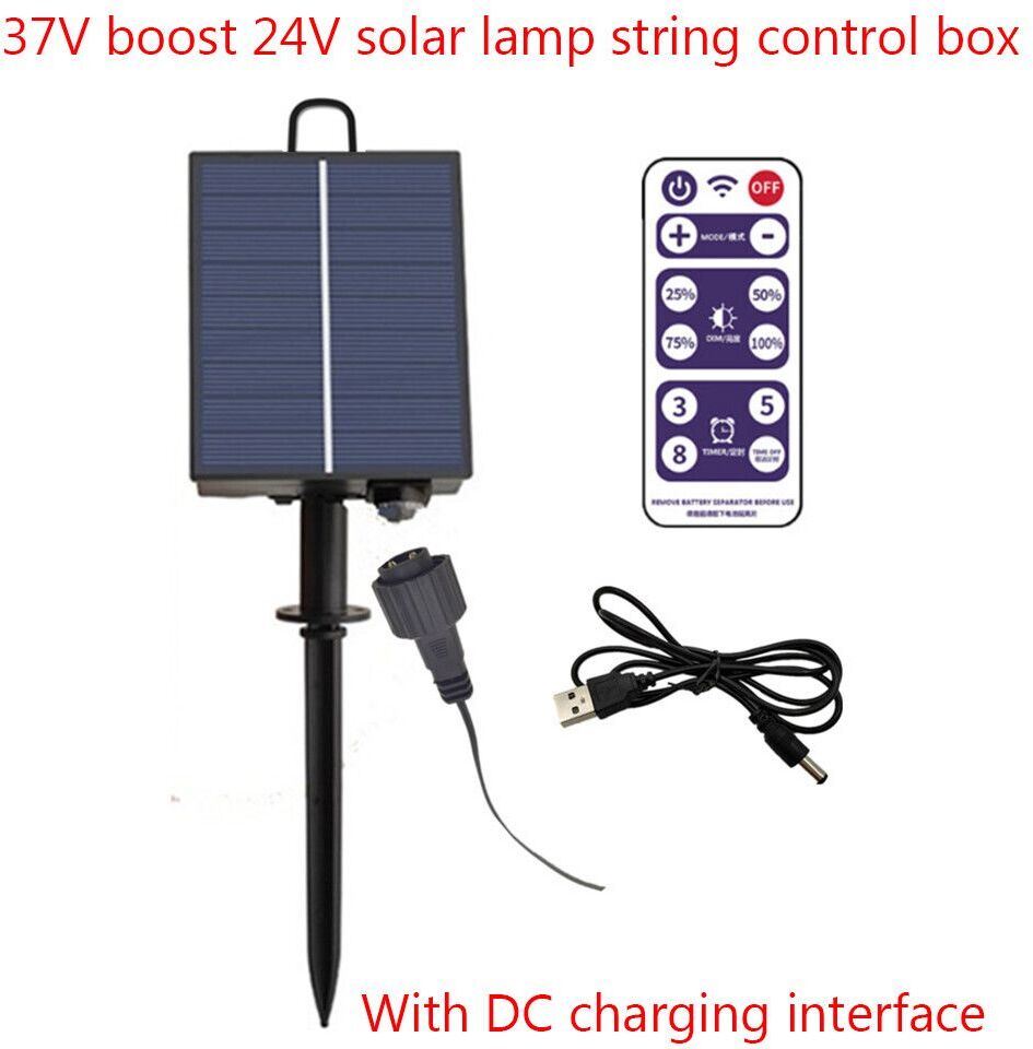 Boîte de contrôle de guirlande solaire étanche LED kit de panneau solaire avec batterie lithium pour jardin camping décoration - Type 1 PCS Solar Panel