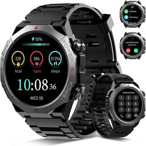 Montre Connectée Homme, Militaire Smartwatch avec Appel Bluetooth, 1.39"" HD Smart Watch Homme avec 110+ Modes Sportifs/Cardiofrequencemetre/Sommeil, Etanche IP68 Montre Intelligente pour Android iOS - Publicité Montre Connectée Homme, Militaire Smartwatch avec Appel Bluetooth, 1.39"" HD Smart Watch Homme avec 110+ Modes Sportifs/Cardiofrequencemetre/Sommeil, Etanche IP68 Montre Intelligente pour Android iOS - Publicité